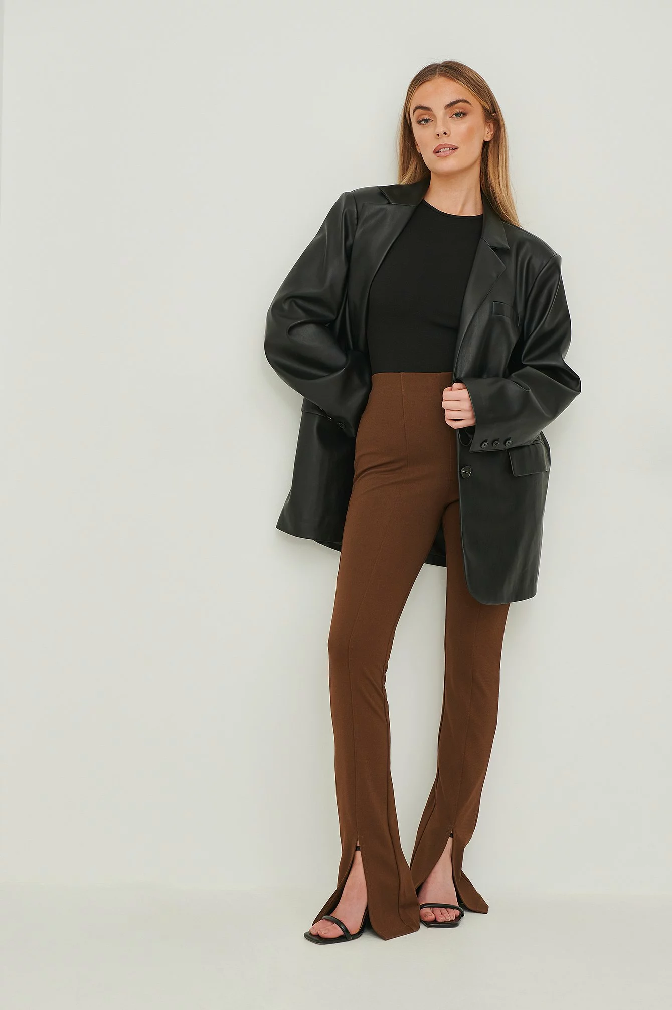 NA-KD Trend Front Slit Jersey Pants - Image 6