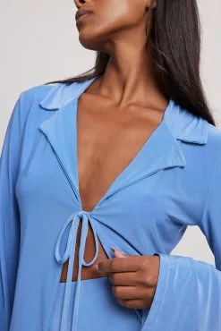 Victoria Waldau X NA-KD Front Tie Jersey Shirt