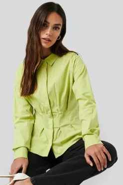 NA-KD Classic Gathered Waist Shirt