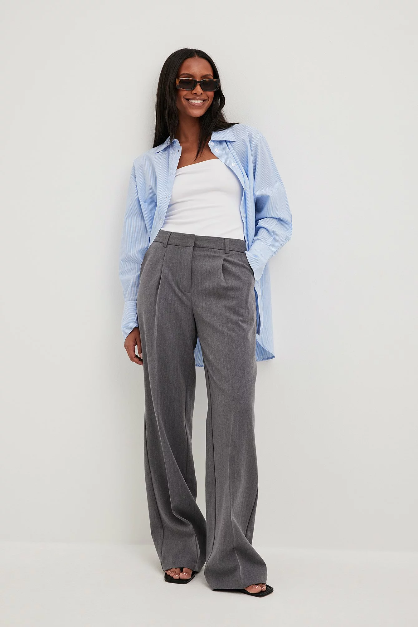 NA-KD Heavy Low Waist Suit Pants