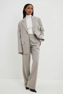 NA-KD Classic Herringbone Pleated Wide Suit Pants