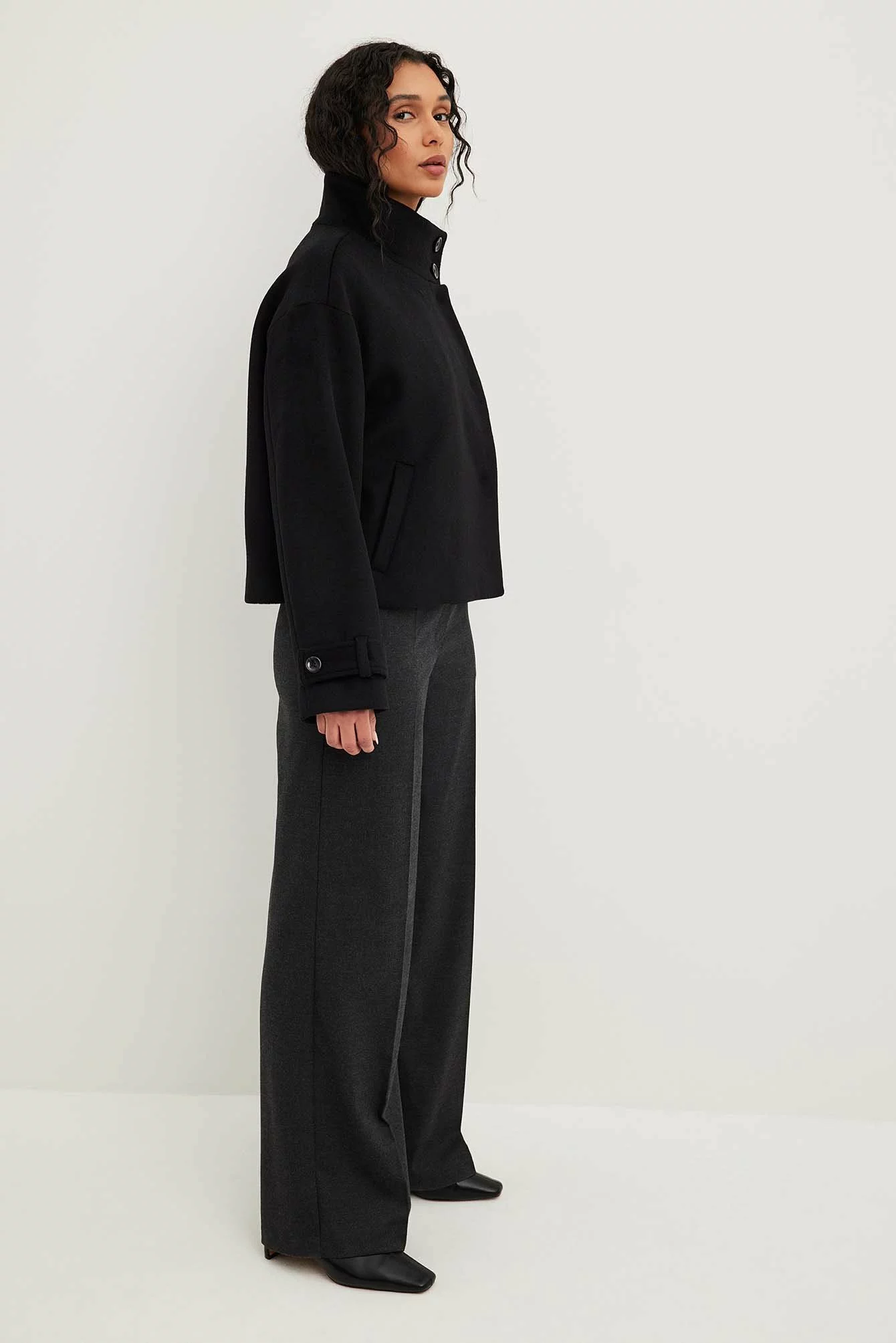 NA-KD High Neck Buttoned Coat - Image 8
