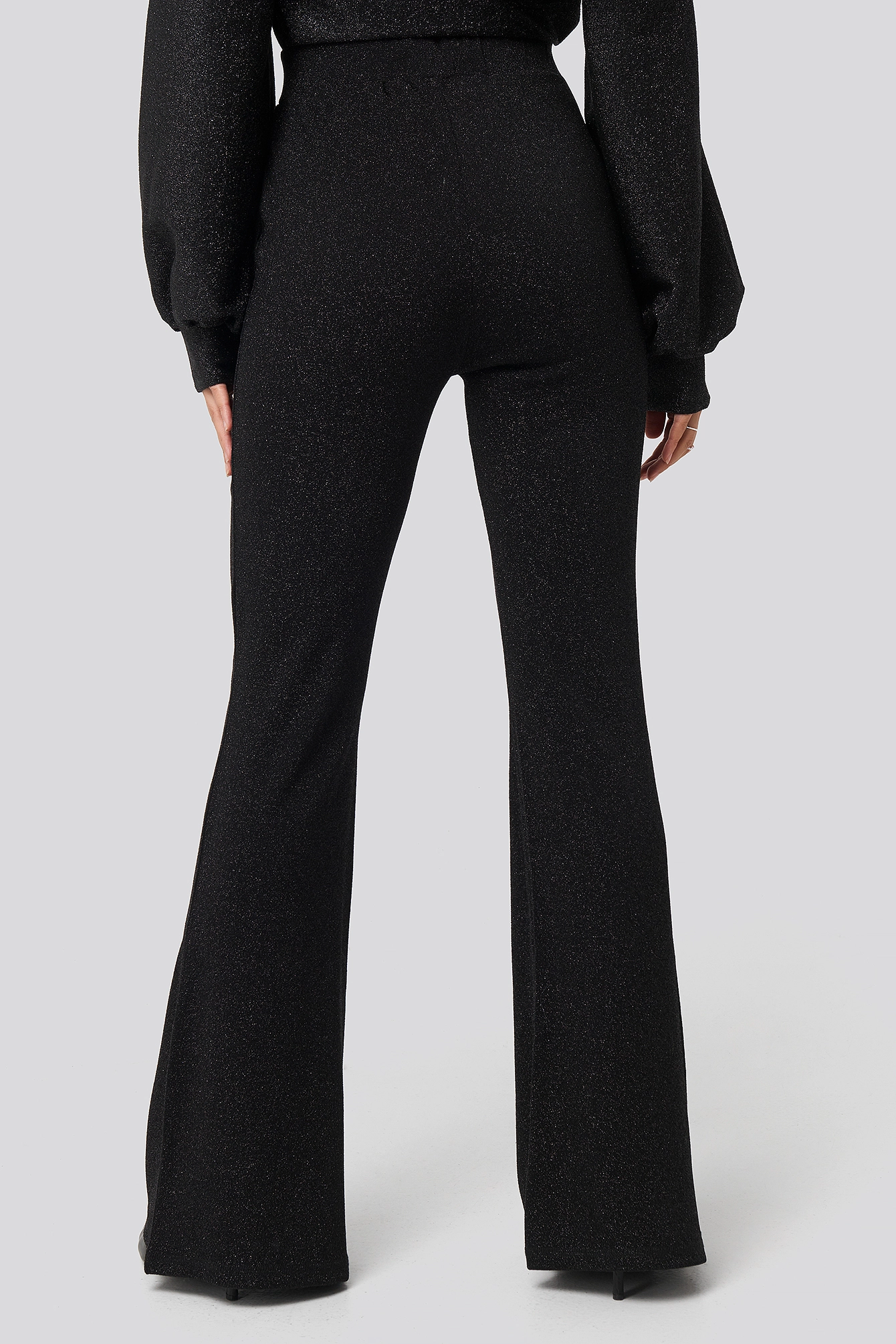 NA-KD Party High Waist Flare Lurex Pants - Image 3