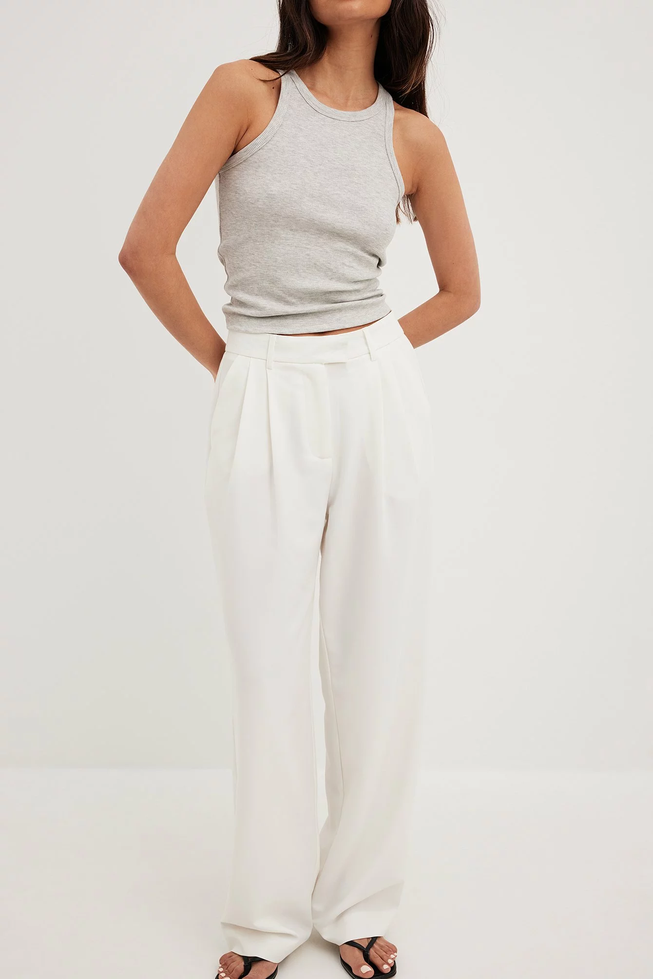 NA-KD Trend High Waist Pleated Wide Leg Pants - Image 2