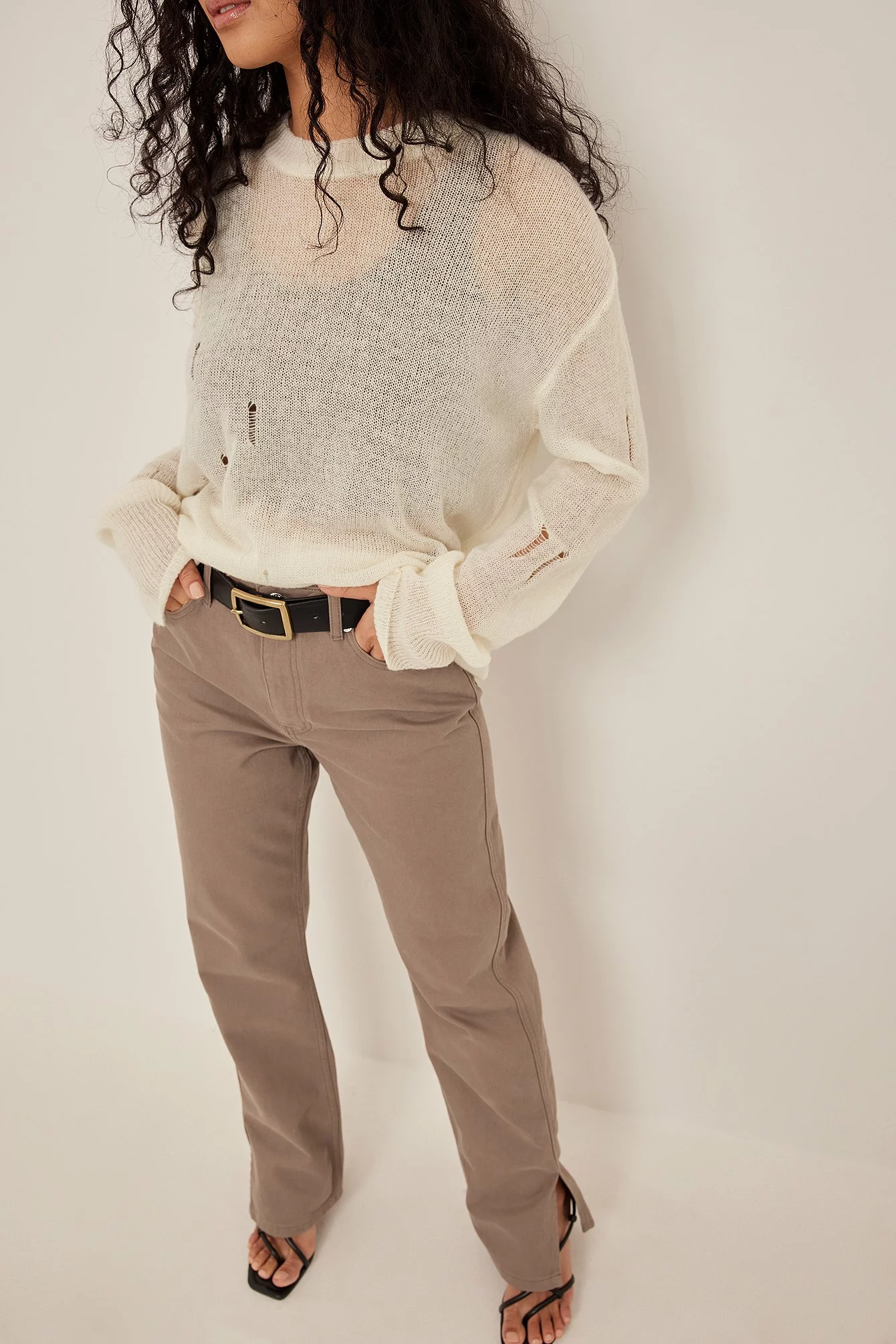 NA-KD Trend High Waist Straight Side Slit Jeans - Image 22