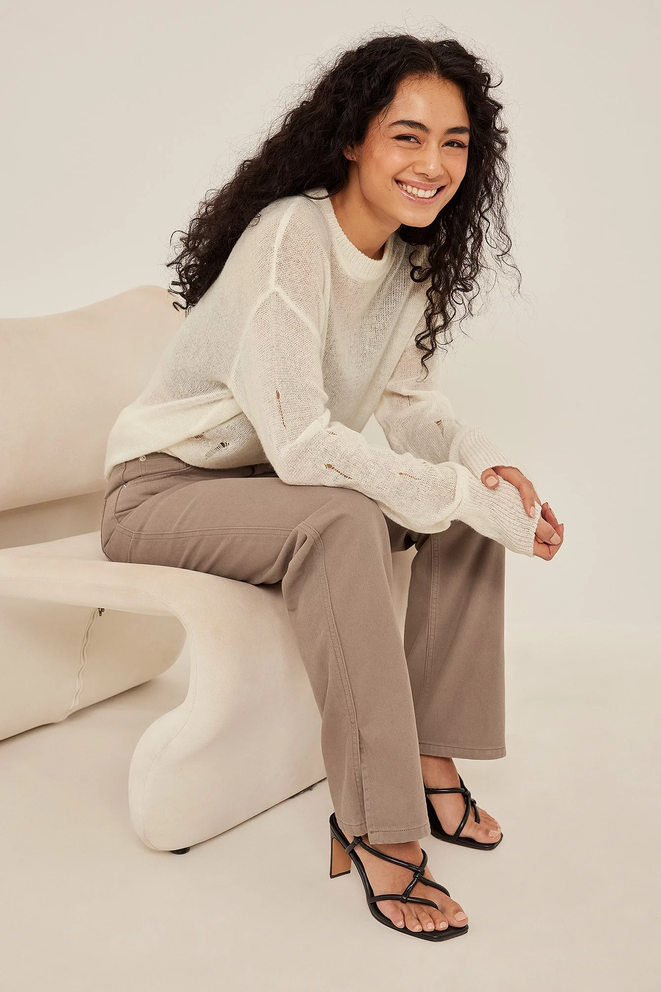 NA-KD Trend High Waist Straight Side Slit Jeans - Image 24