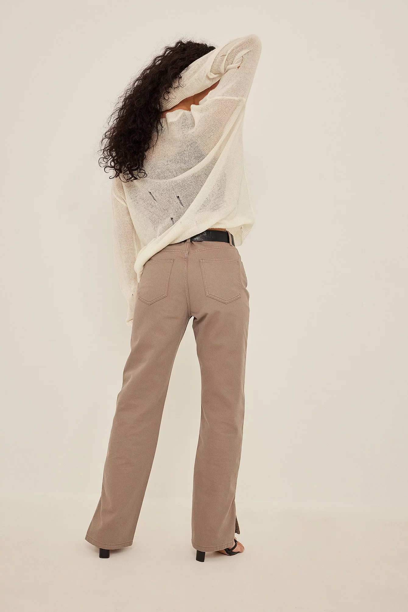 NA-KD Trend High Waist Straight Side Slit Jeans - Image 21