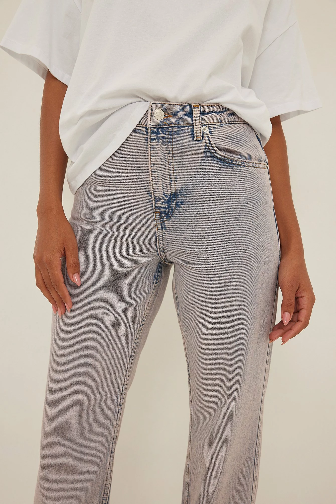 NA-KD Trend High Waist Straight Side Slit Jeans - Image 19