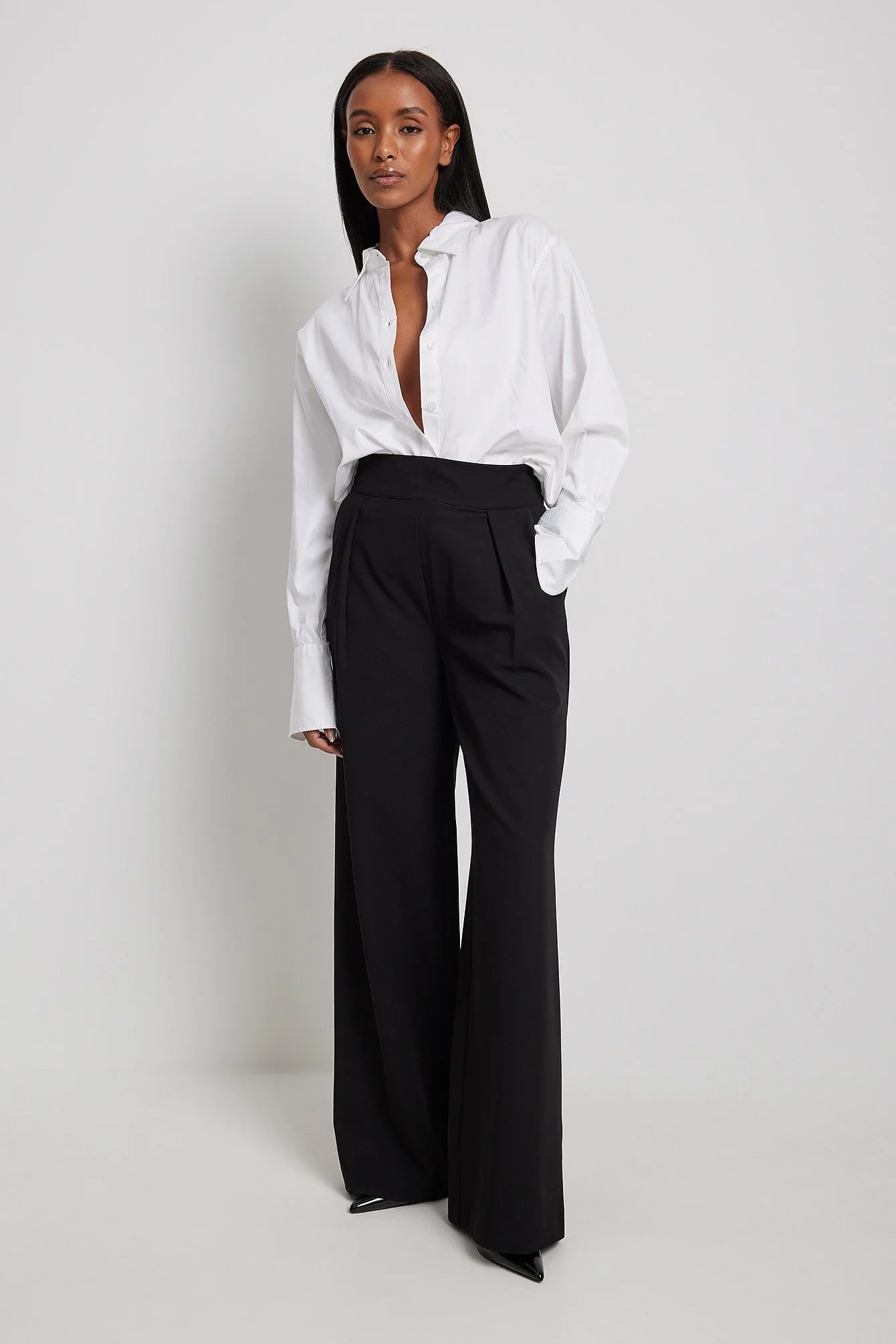 NA-KD High Waisted Wide Leg Suit Pants - Image 3