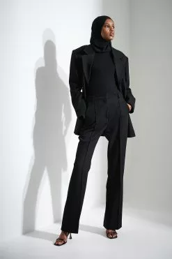 Khaoula X NA-KD Seam Detail Suit Pants