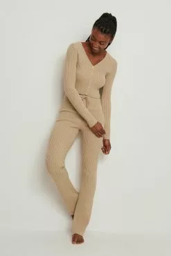 NA-KD Knitted Ribbed Pants