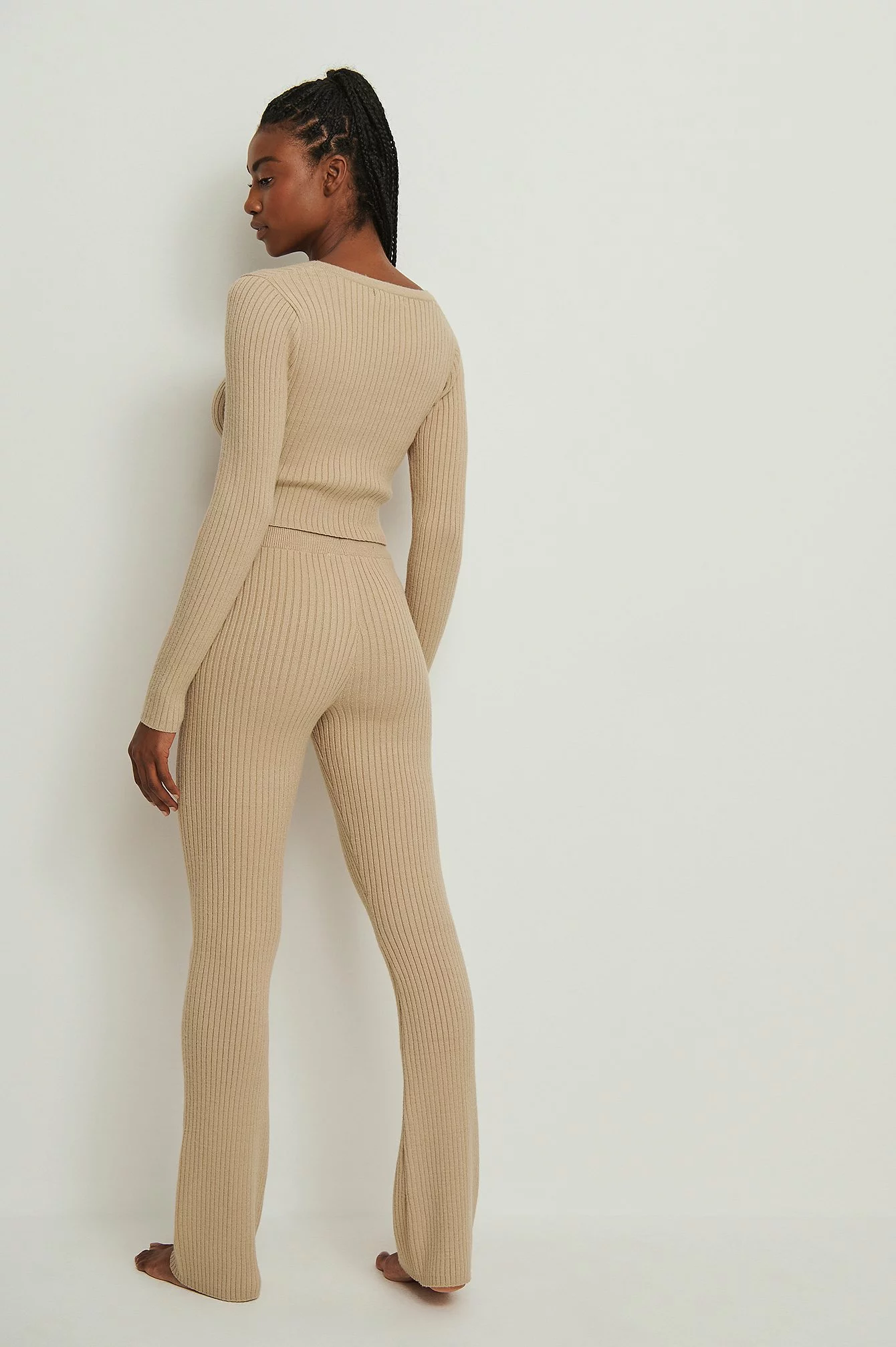 NA-KD Knitted Ribbed Pants - Image 2