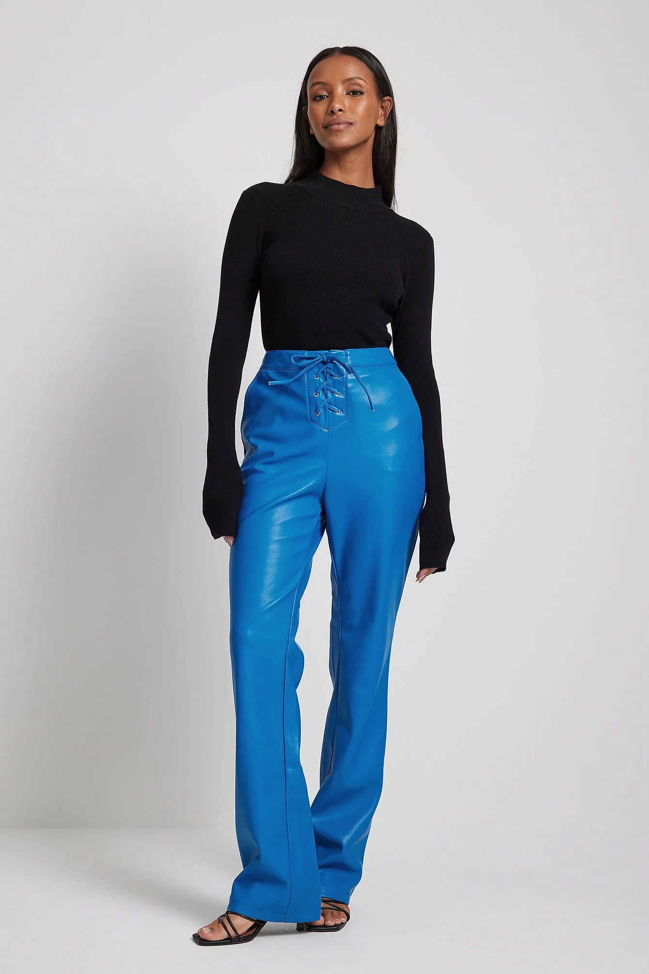 NA-KD Trend Lace-Up PU Pants - Image 5