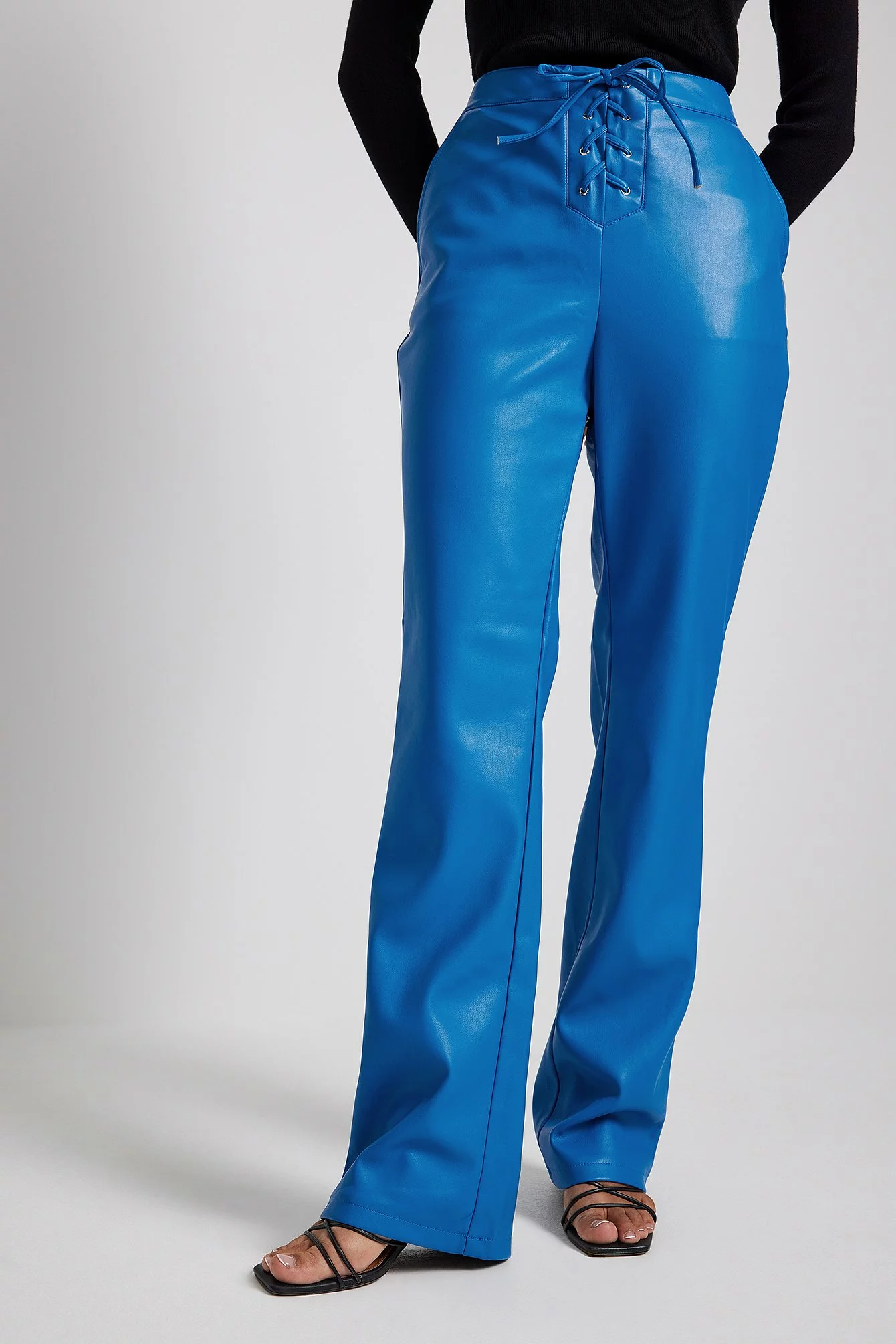 NA-KD Trend Lace-Up PU Pants - Image 8