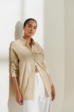 Handpicked X NA-KD Linen Oversized Shirt