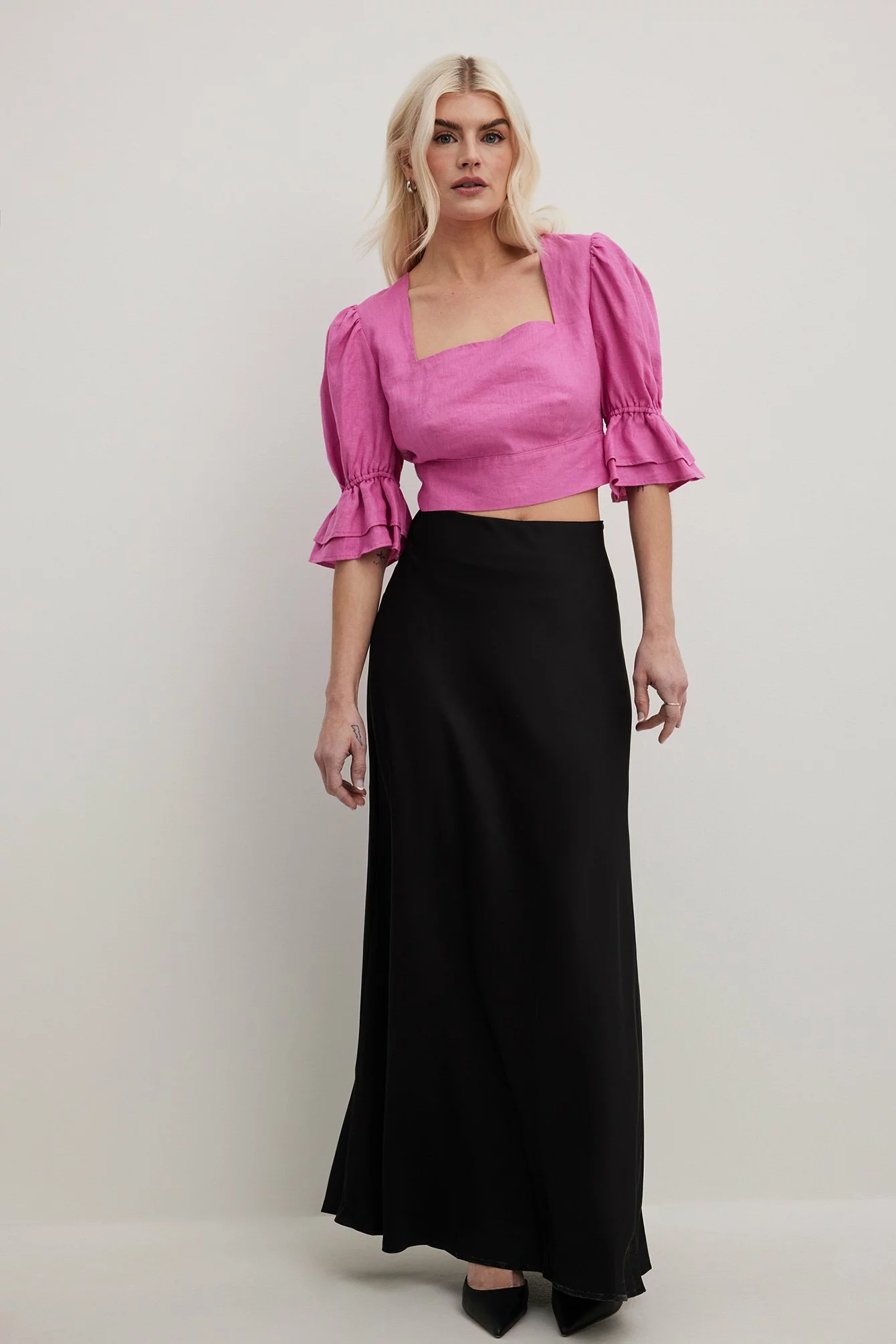 NA-KD Linen Tie Back Top - Image 10