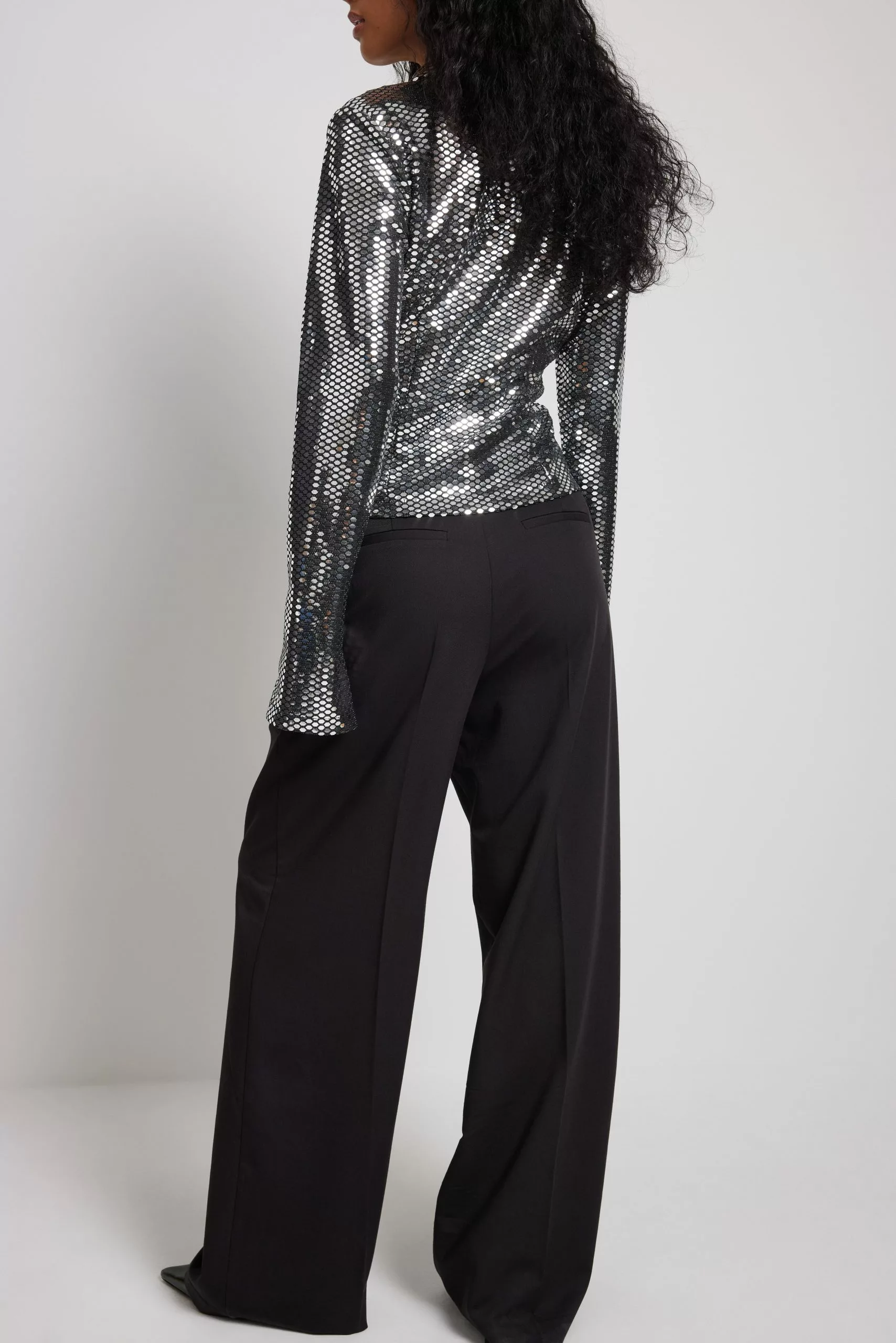 NA-KD Party Long Sleeve Sequin Shirt - Image 2