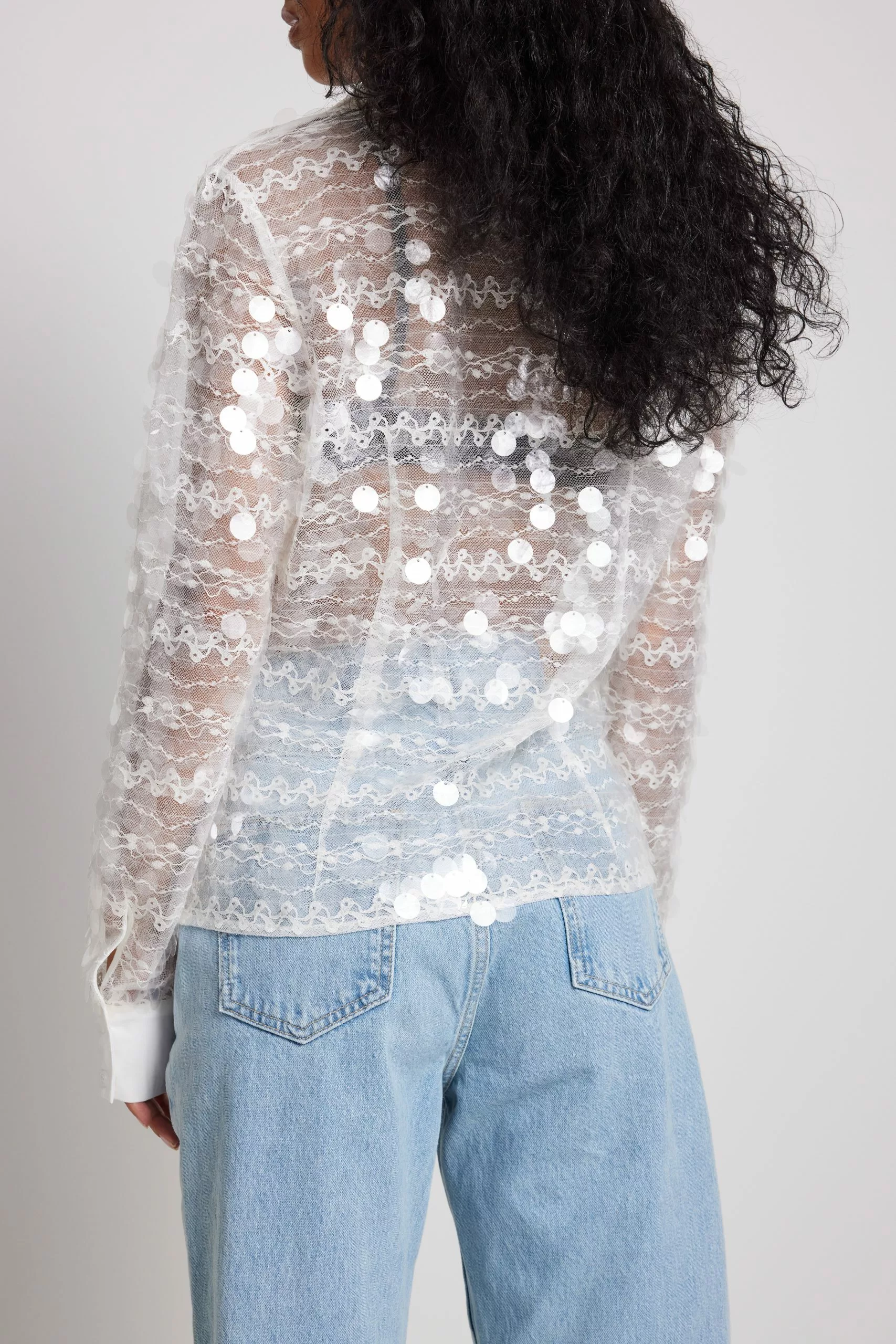 NA-KD Party Ls Sequin Shirt - Image 3