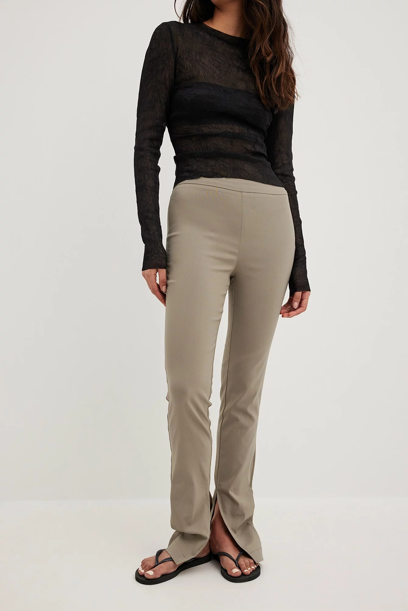 Josefine Hj X Na-Kd Mid Waist Slit Trousers - Image 7