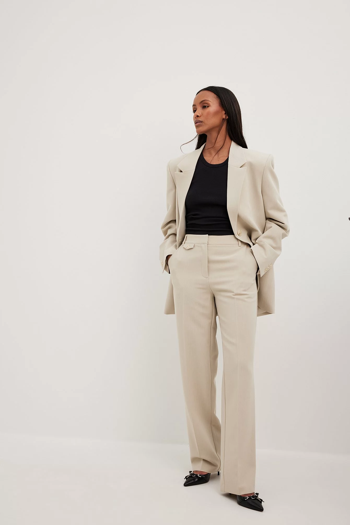 NA-KD Classic Mid Waist Suit Pants - Image 4