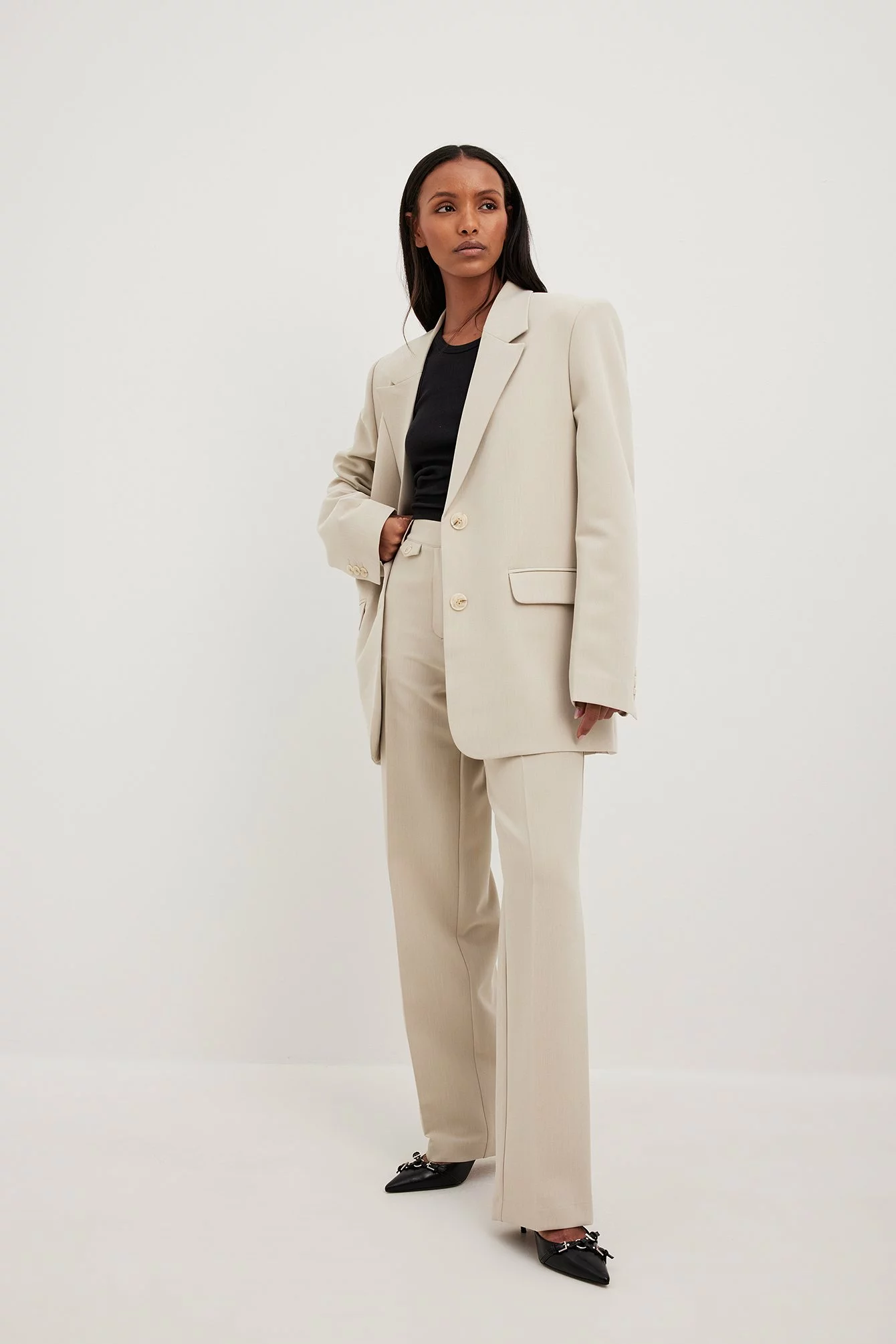 NA-KD Classic Mid Waist Suit Pants