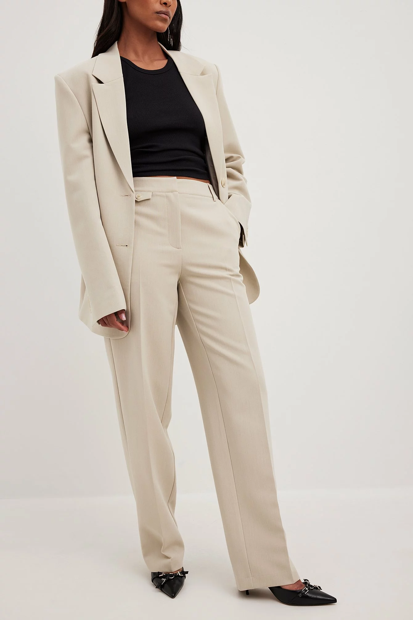 NA-KD Classic Mid Waist Suit Pants - Image 3