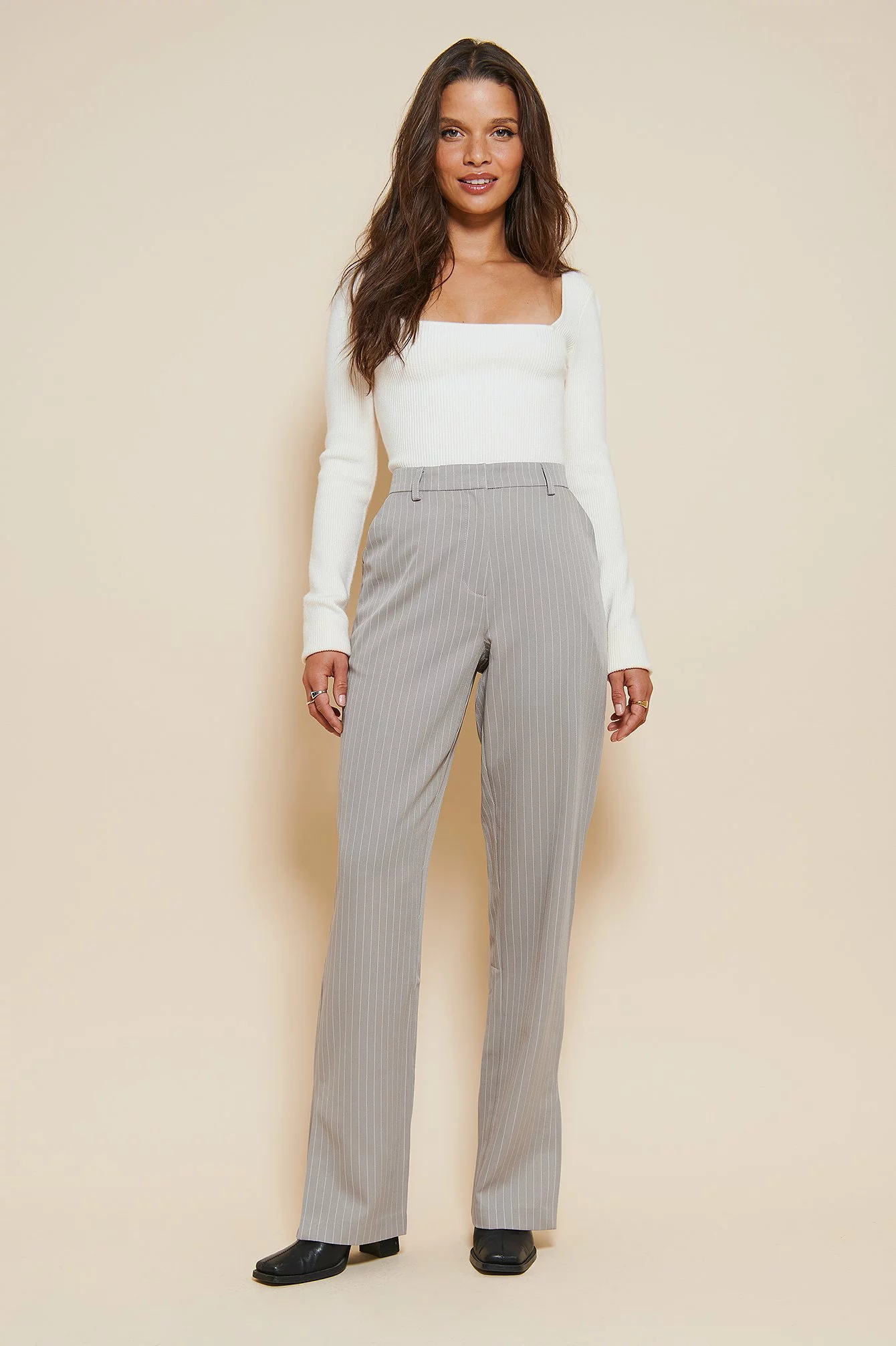 Mimi A.R X NA-KD Pinstriped Slit Pants