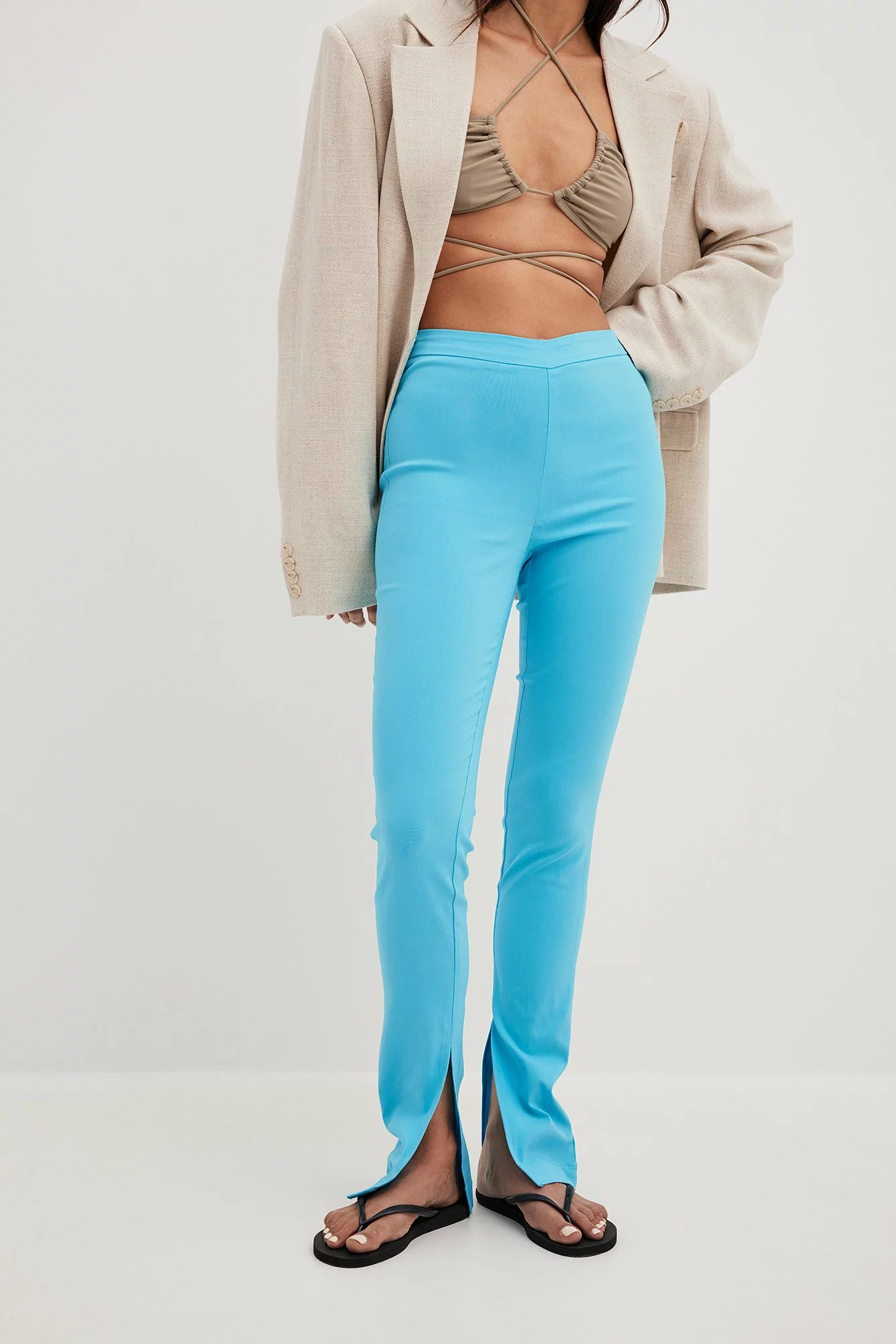 Josefine Hj X Na-Kd Mid Waist Slit Trousers - Image 3