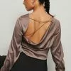 NA-KD Party Open Back Satin Blouse