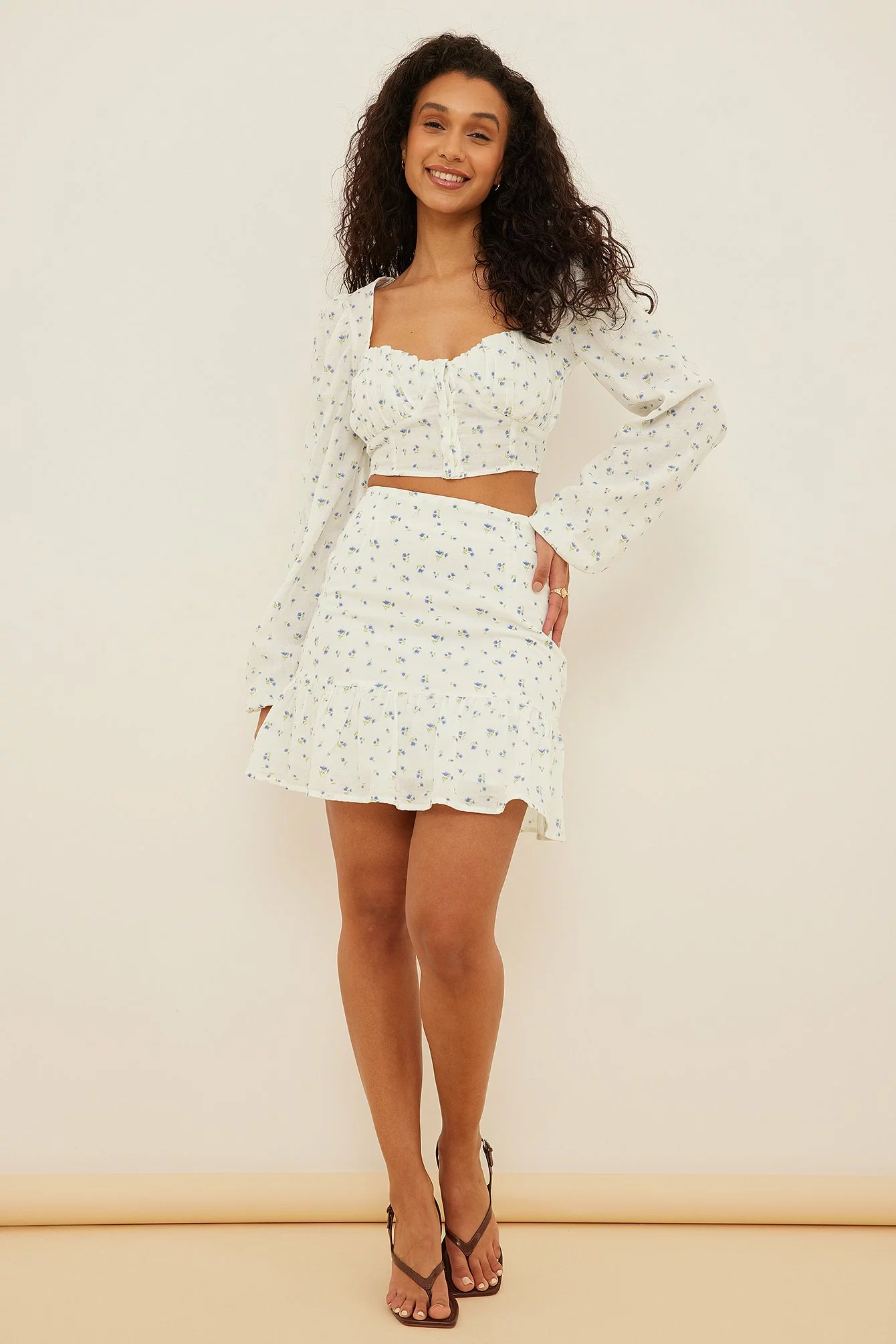 Handpicked X NA-KD Gathered Detail Long Sleeve Blouse - Image 3