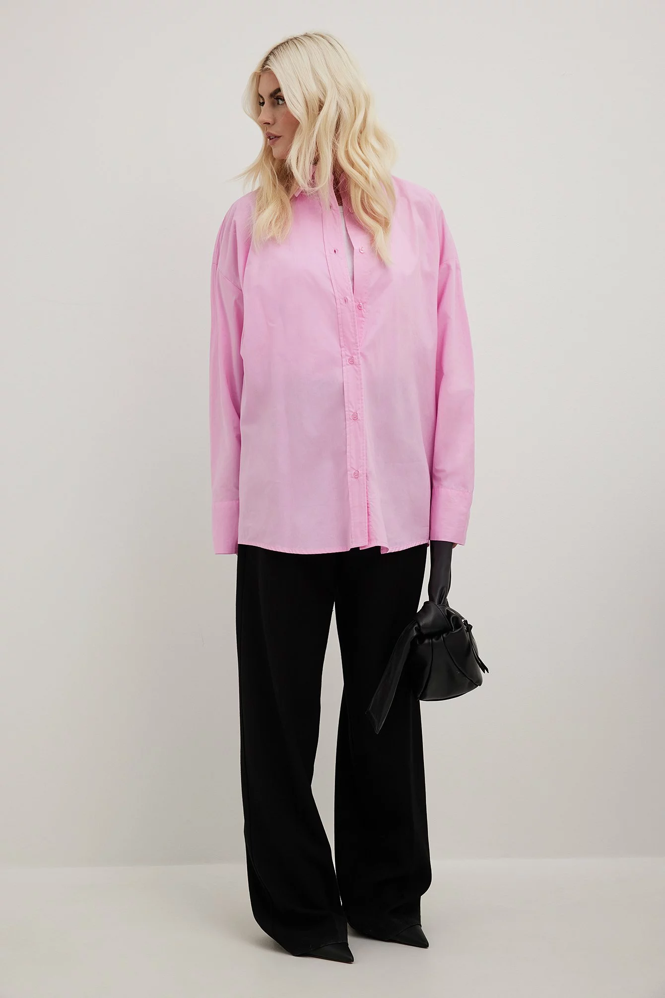 NA-KD Oversized Long Sleeve Cotton Shirt - Image 4