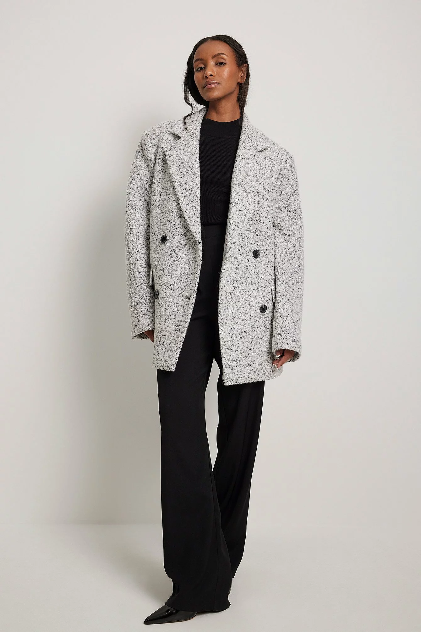 NA-KD Trend Oversized Wool Blend Blazer Coat - Image 5