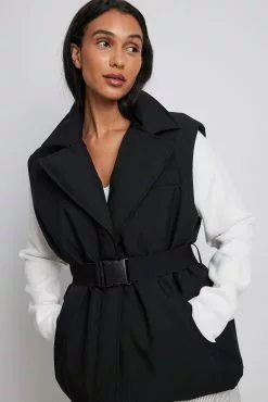 NA-KD Padded Belted Blazer Vest