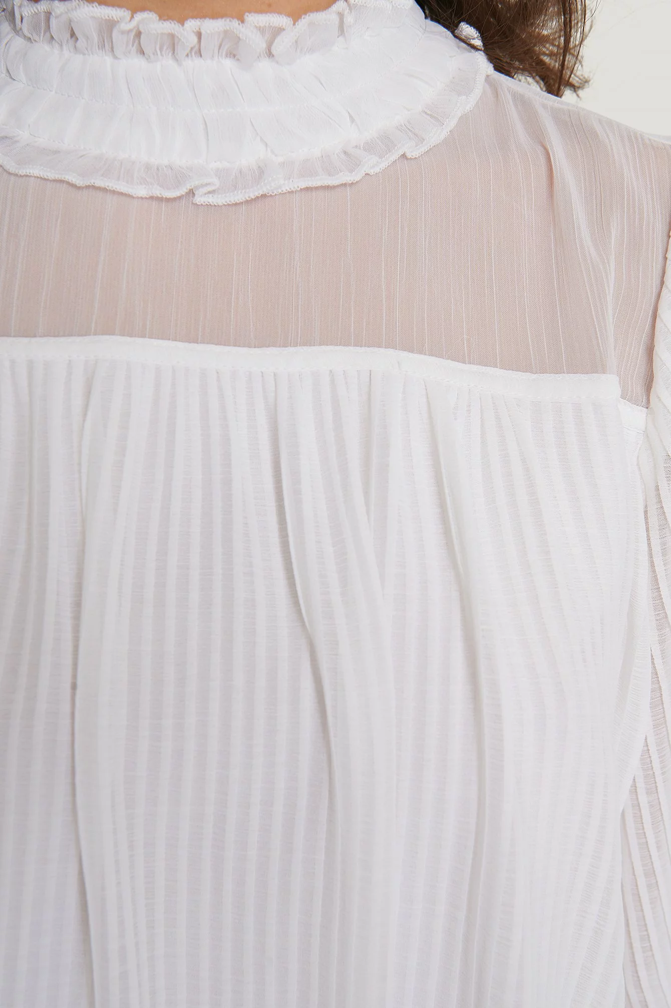 NA-KD Party Pleated Frill Neck Blouse - Image 5