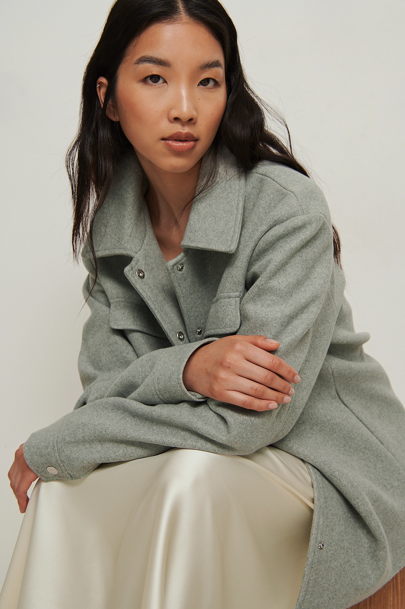 NA-KD Trend Recycled Press Button Overshirt - Image 4