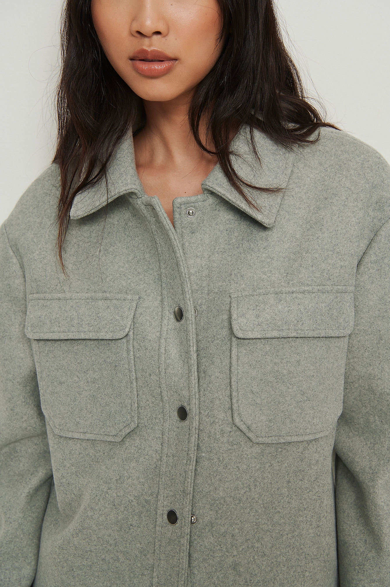 NA-KD Trend Recycled Press Button Overshirt - Image 5