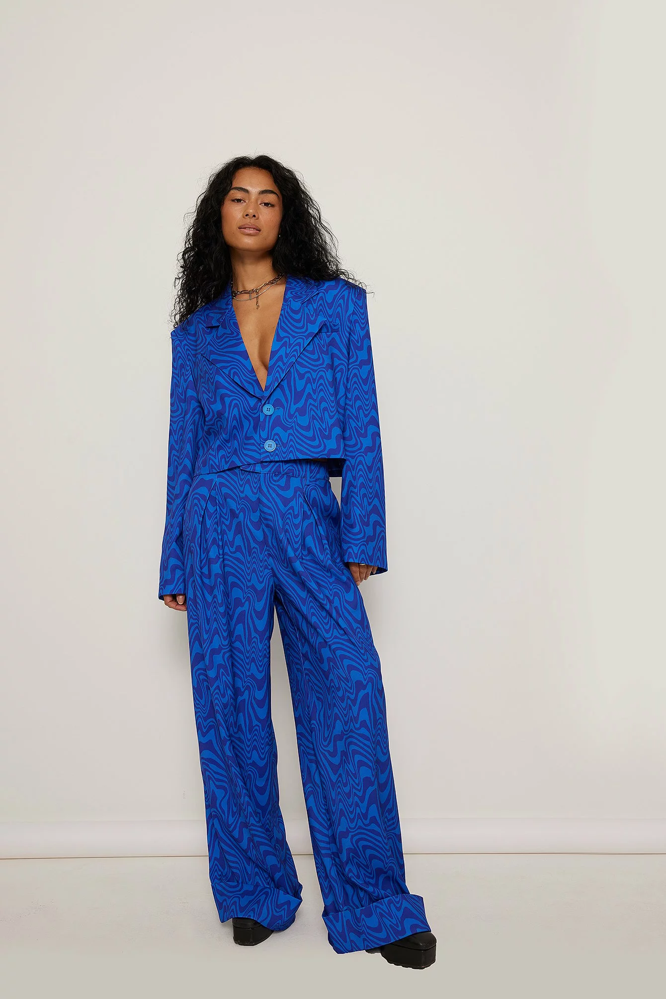 MRJULLS X NA-KD Printed Fold Up Trousers