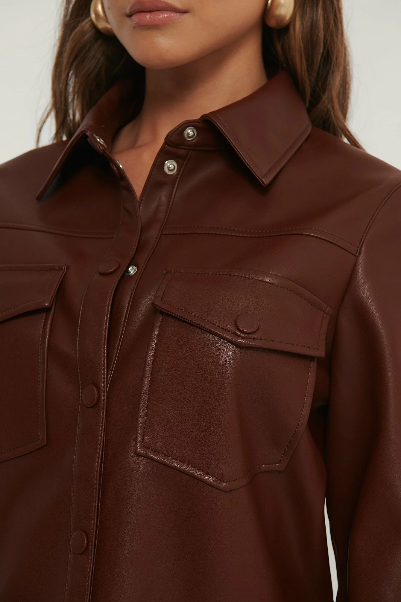 NA-KD Trend Pu Double Pocket Shirt - Image 14