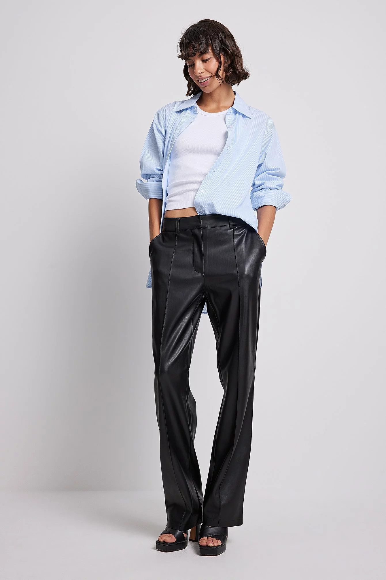 NA-KD Trend Pu Mid Rise Pants - Image 4