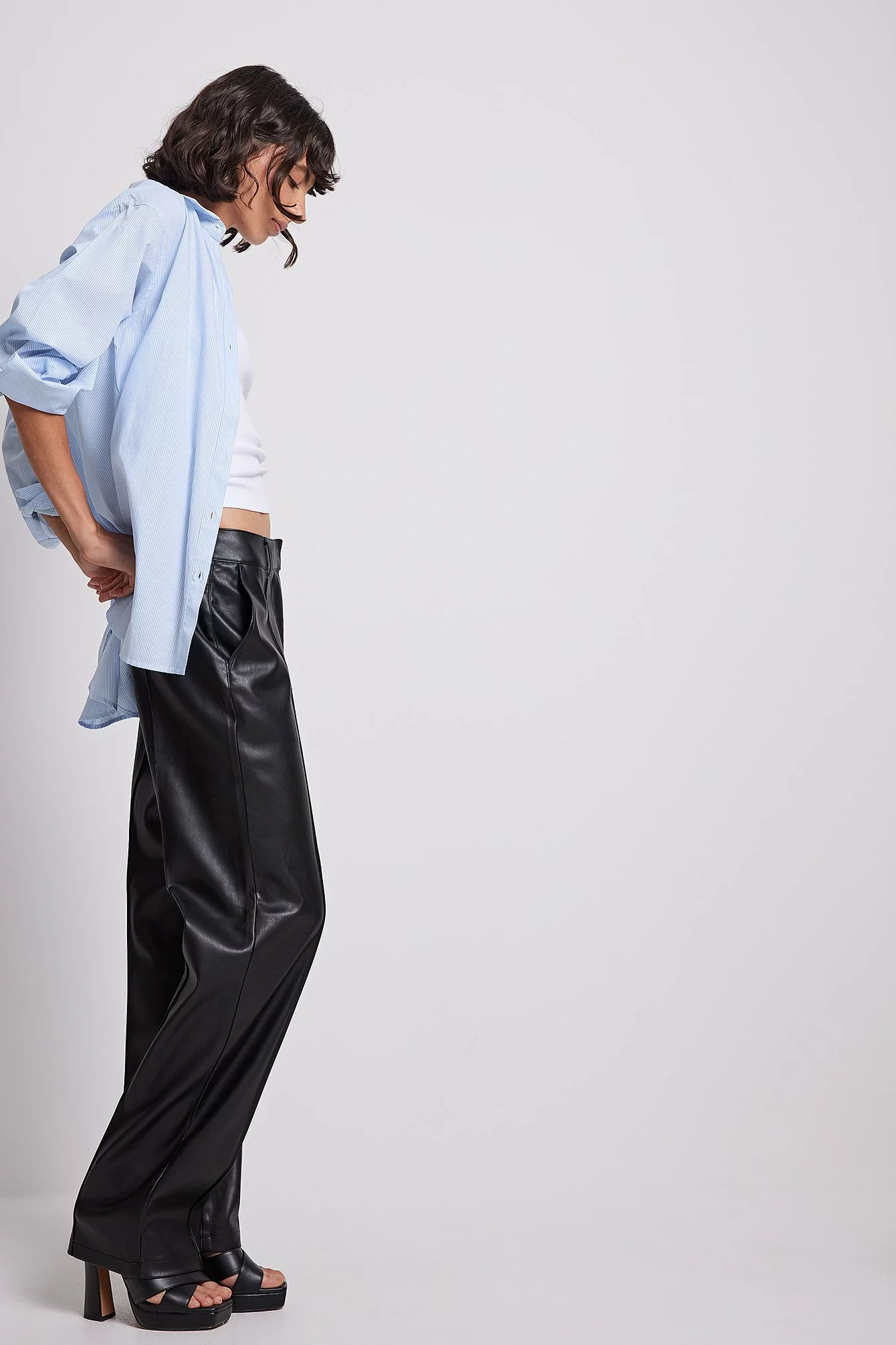 NA-KD Trend Pu Mid Rise Pants - Image 2