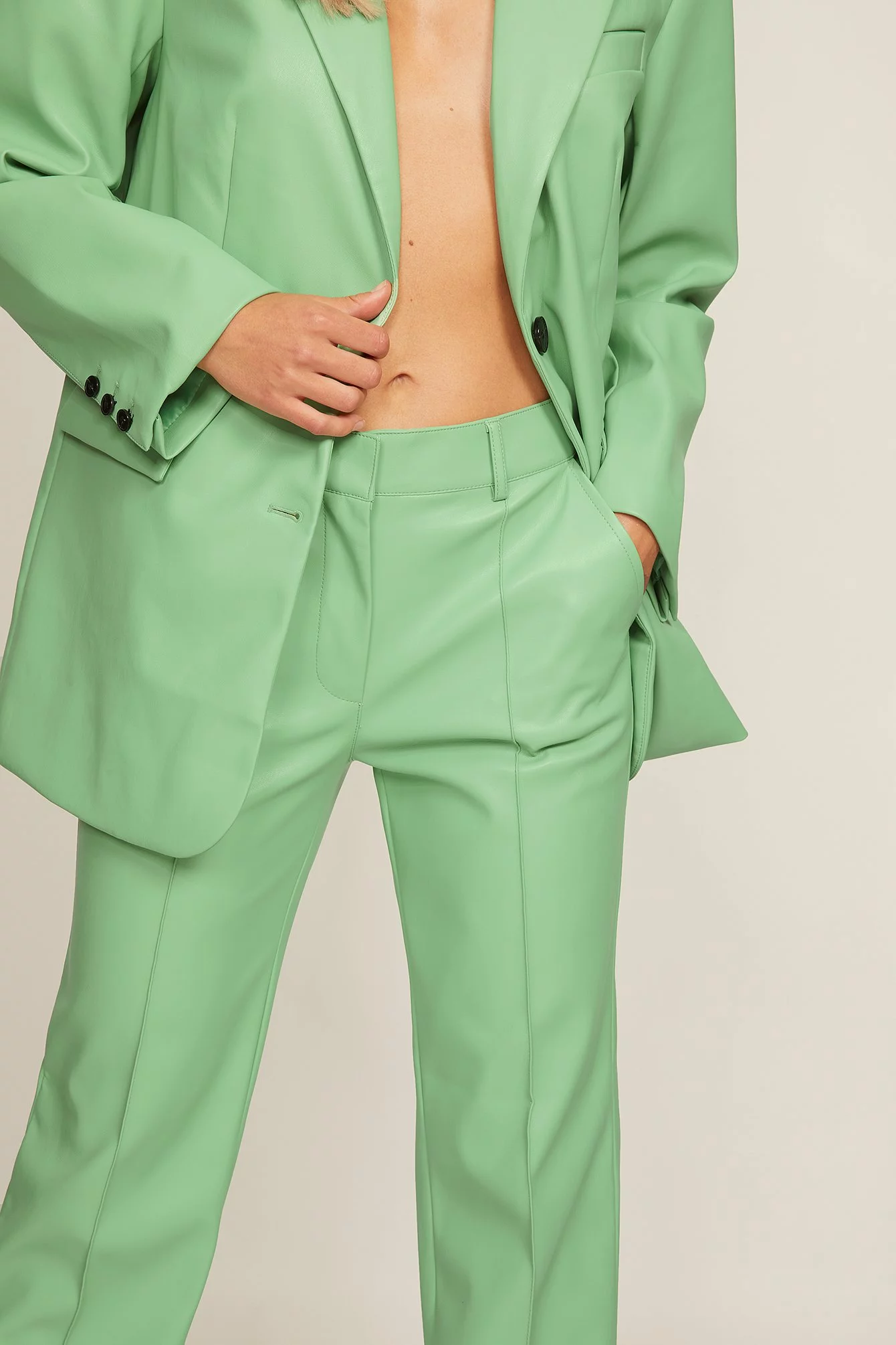 NA-KD Trend Pu Mid Rise Pants - Image 20