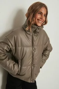 NA-KD PU Padded Jacket