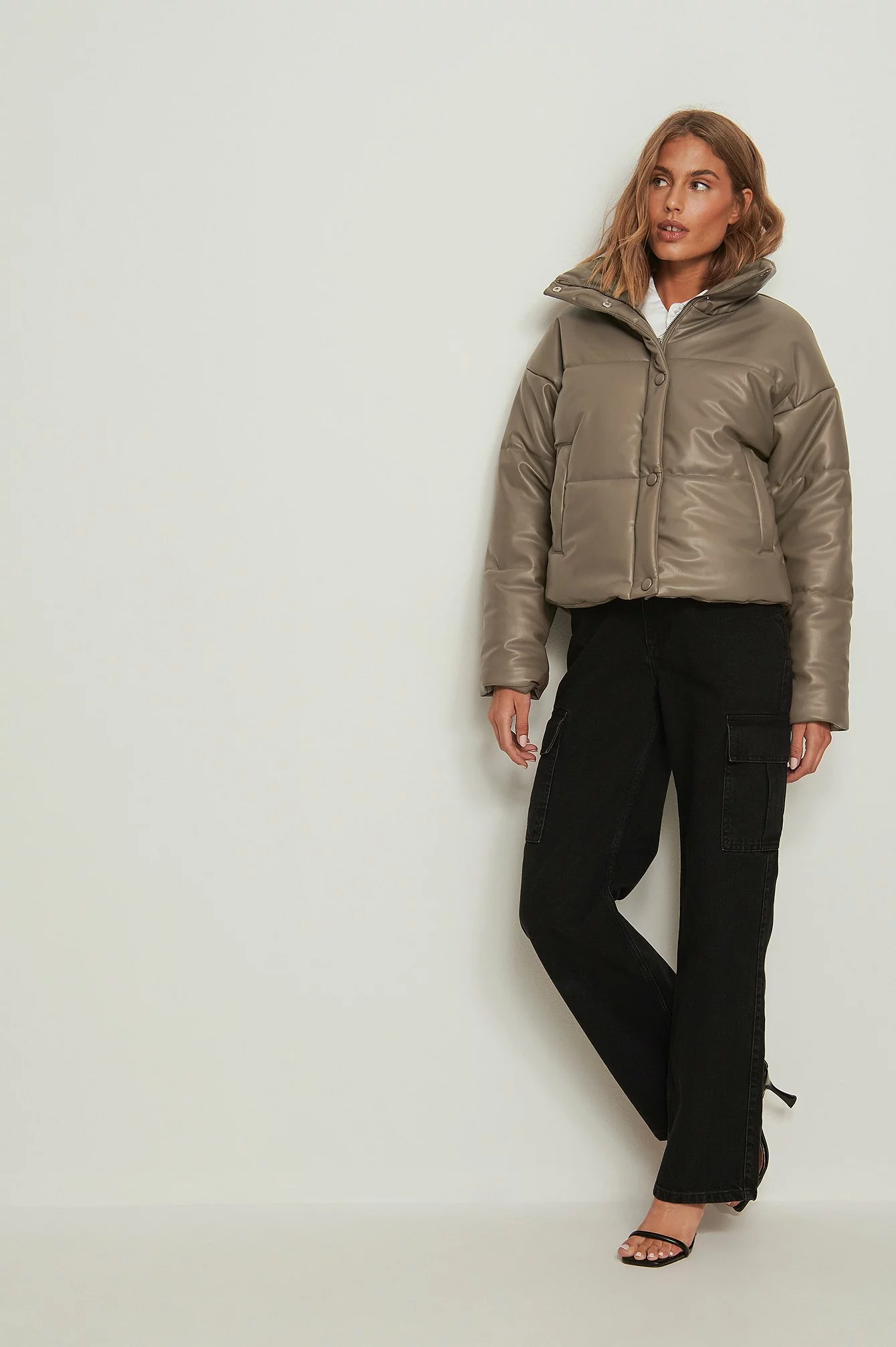 NA-KD PU Padded Jacket - Image 3