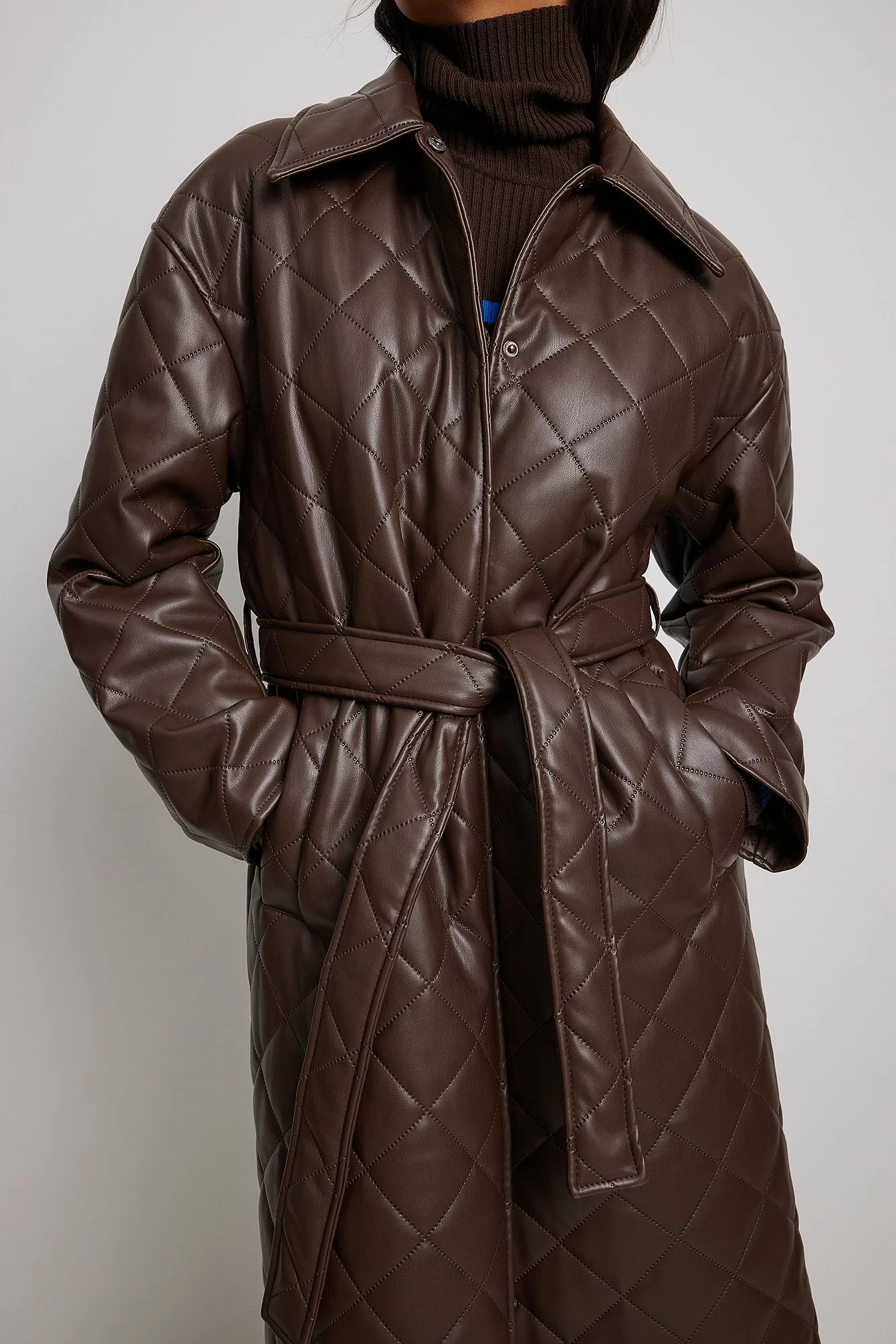 NA-KD Quilted Pu Coat - Image 9