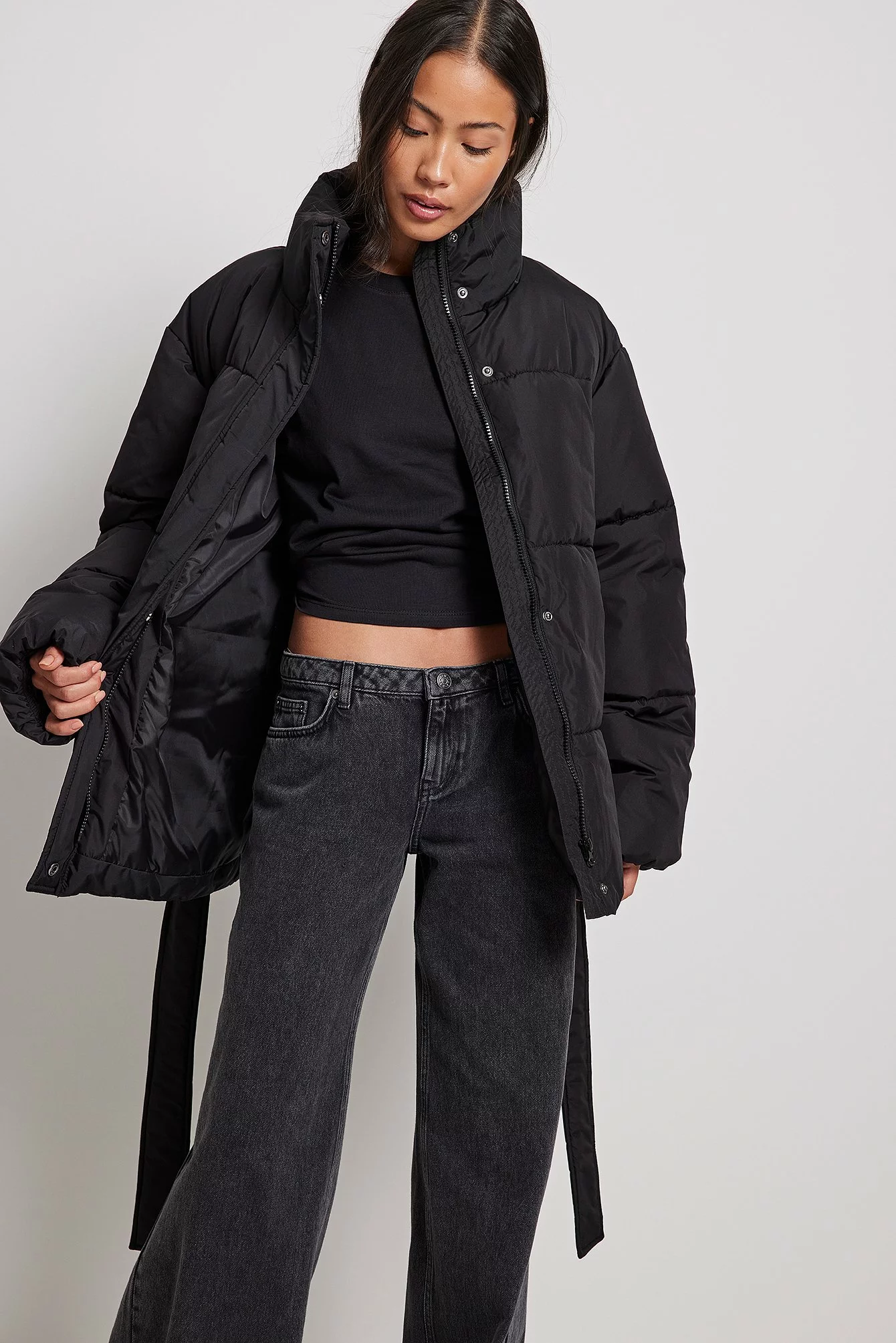 NA-KD Belted Short Padded Jacket - Image 3