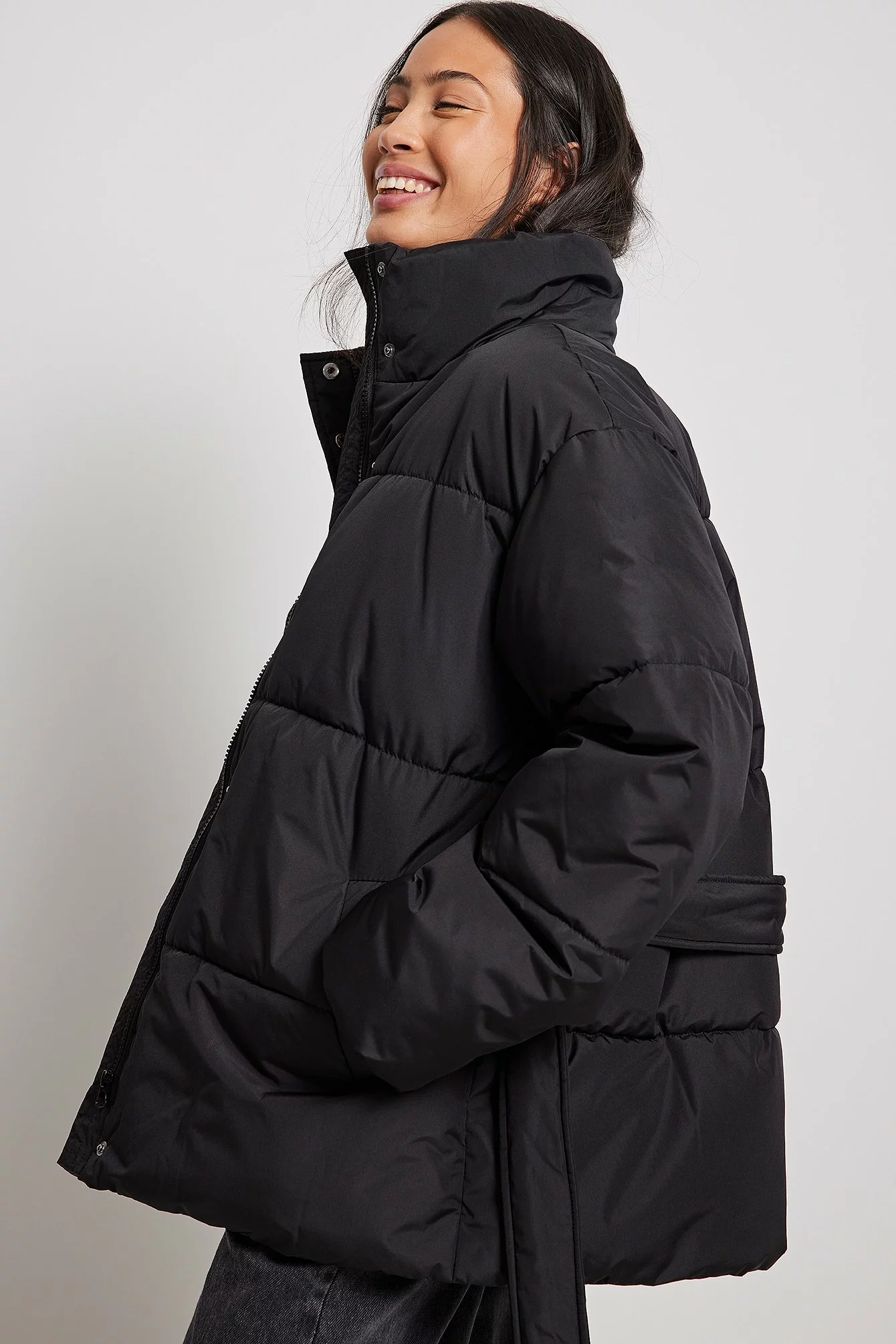 NA-KD Belted Short Padded Jacket - Image 2