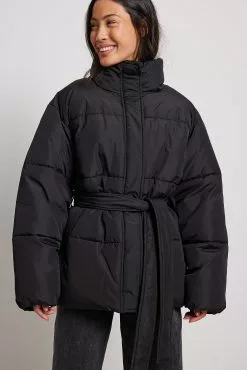 NA-KD Belted Short Padded Jacket