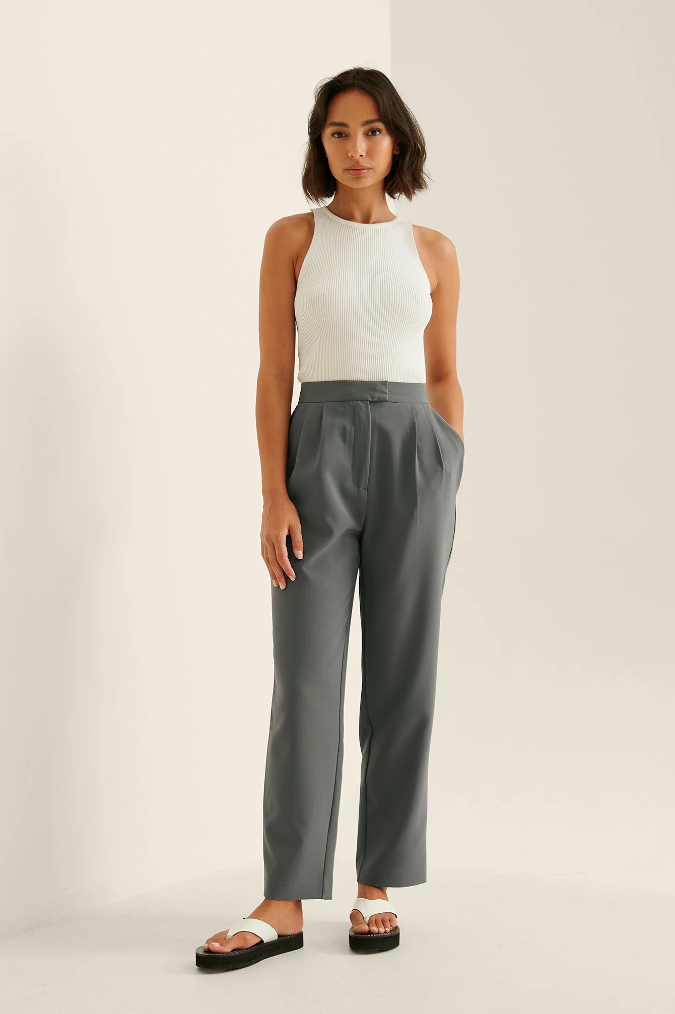 NA-KD Classic Darted Elastic Waist Pants
