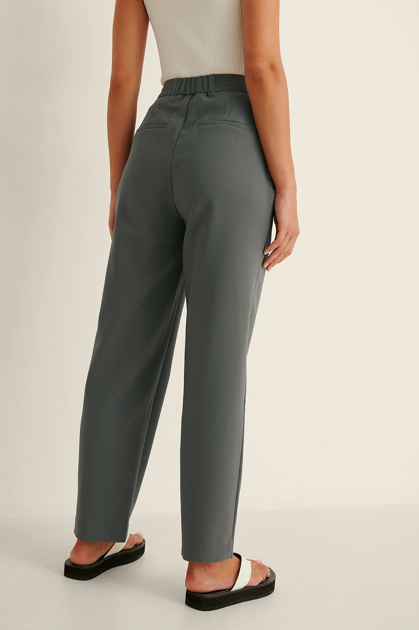 NA-KD Classic Darted Elastic Waist Pants - Image 2