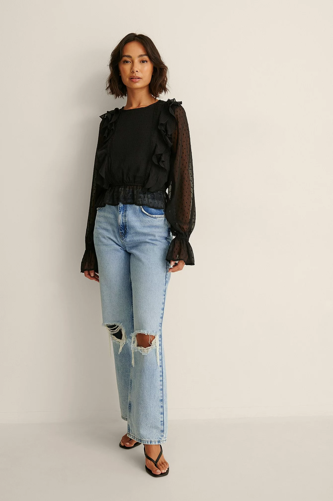 NA-KD Boho Dobby Multi Frill Blouse - Image 12